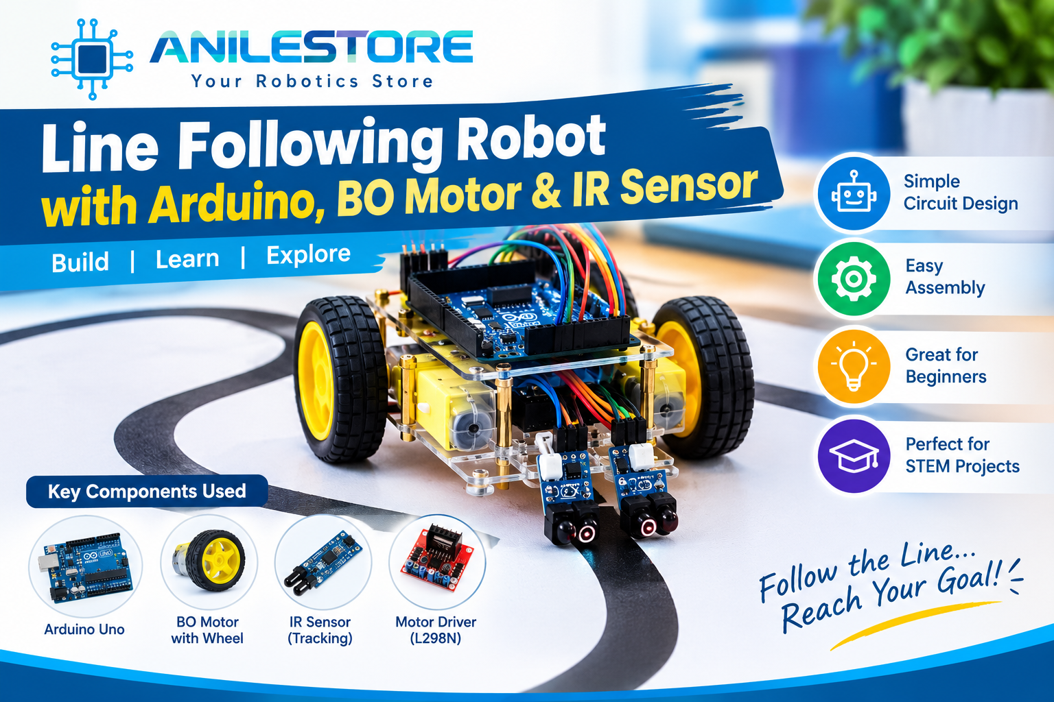 How to Make a Line Follower Robot Using Arduino - Connection &amp; Code