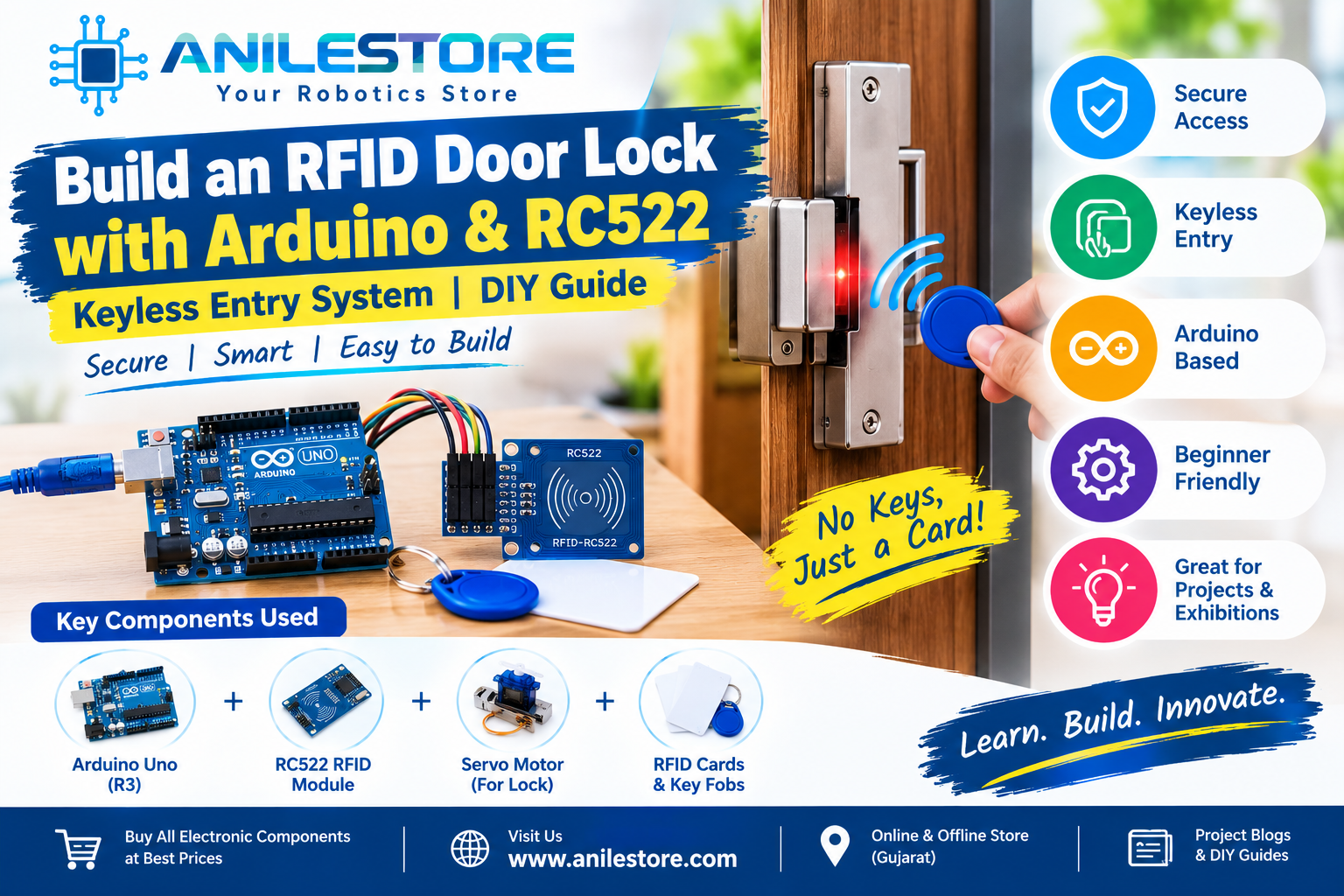 Build an RFID Door Lock with Arduino & RC522 – Keyless Entry System DIY Guide