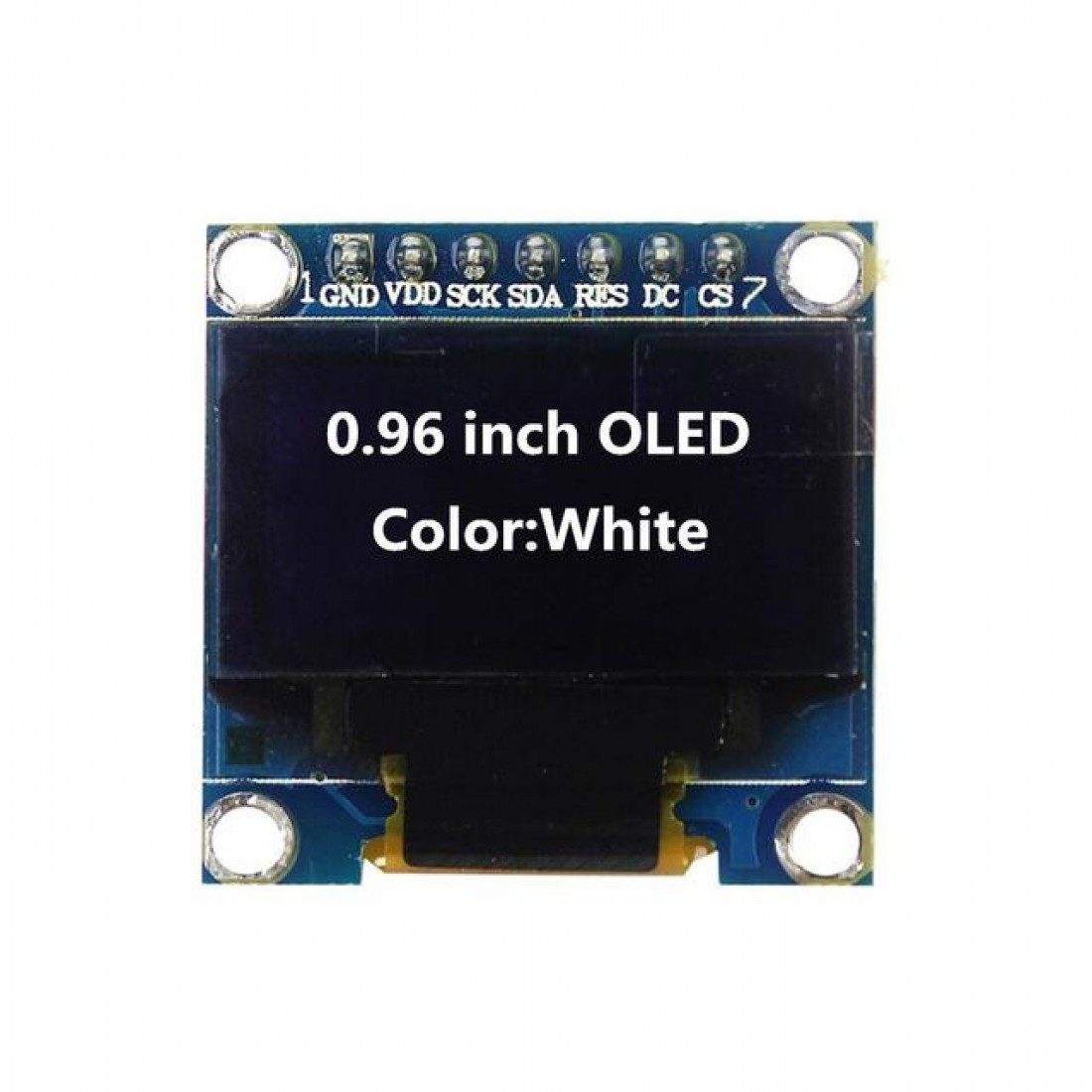 0.96 Inch OLED Display Module 128×64 SPI/I2C 7 Pin – White