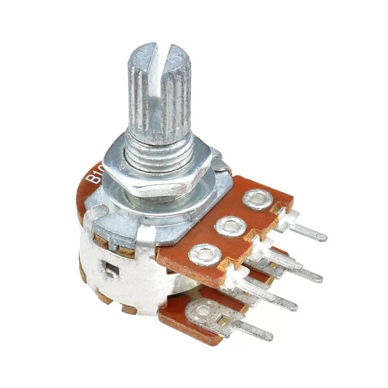10kΩ 0.2W 6 Pin 2 Gang Rotary Carbon Potentiometer (15mm)