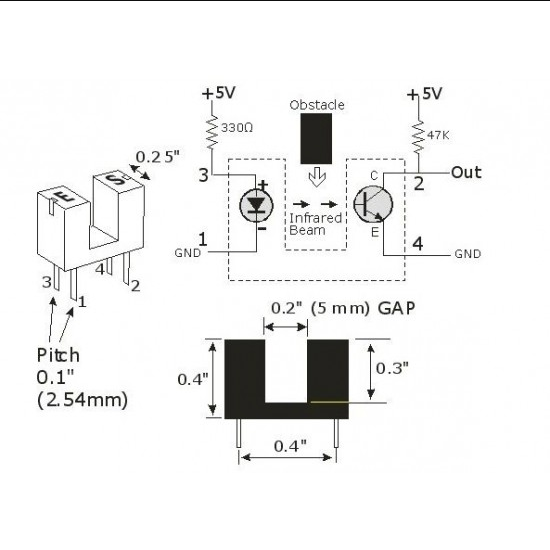MOC-7811 IR Opto Isolated Slot Sensor (Rotation Encoder Sensor)