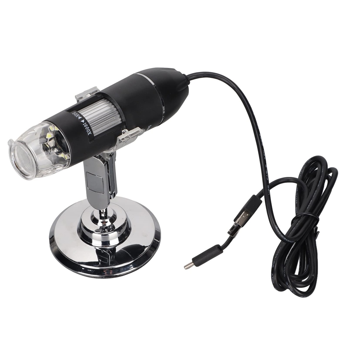 1600X 3-in-1 USB Digital Microscope Camera Endoscope with 8LED Magnifier & Adjustable Stand – Type-C Electronic Magnifier