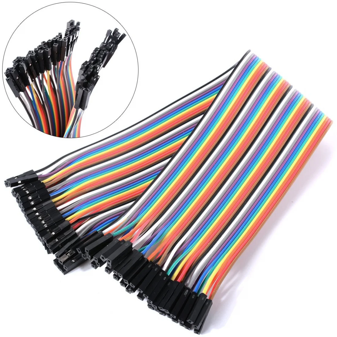 20CM Female to Female Breadboard Jumper Cable 2.54mm – 40 Pcs