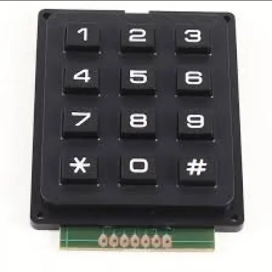 3X4 12-key Keyboard / Keypad Telephone Style – Black