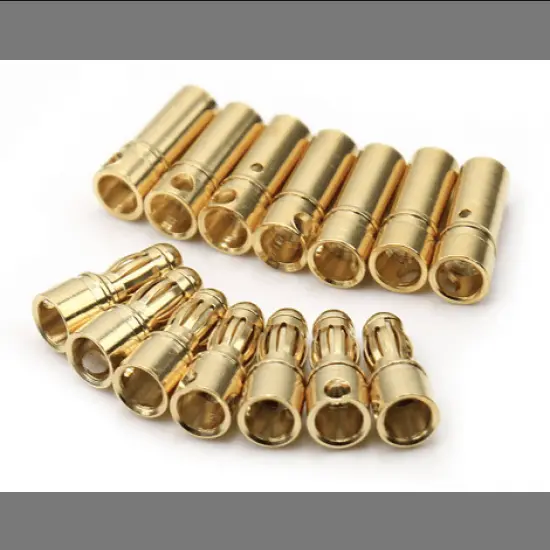 Gold Plated 3.5 mm Bullet Connector - Male/Female Pair