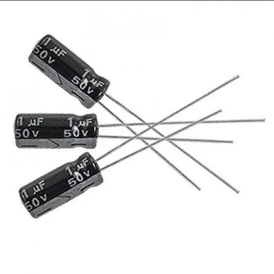 1uF 50V Electrolytic Capacitor - Pack of 5