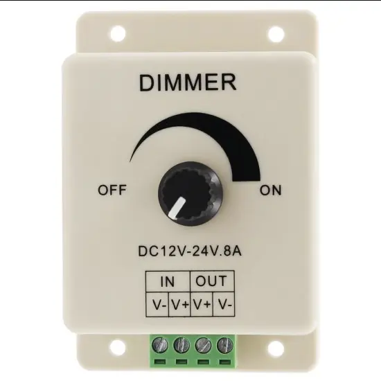 12V-24V DC 8A Adjustable Manual Knob Dimmer Switches For Single LED Strip
