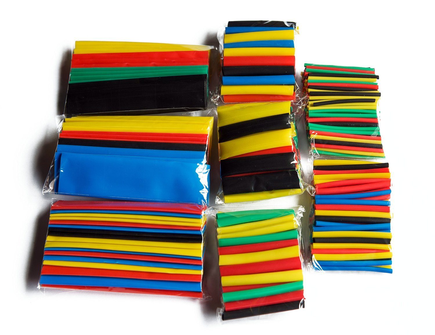 328Pcs Colorful Assorted Heat Shrink Tube 5 Colors 8 Size Tubing Wrap Sleeve Set Combo
