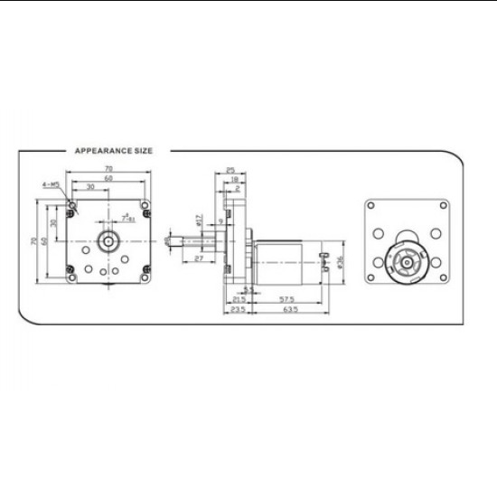 12V DC Square Gear / Geared Motor 500 RPM - High Torque