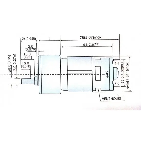 Tauren Geared DC Motor Series 100 - 12V, 300 RPM