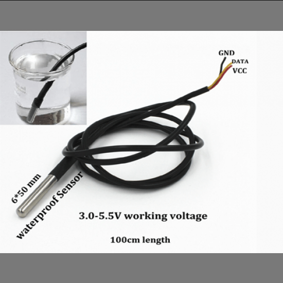 DS18B20 Waterproof Digital Temperature Sensor Probe 100cm - Good quality