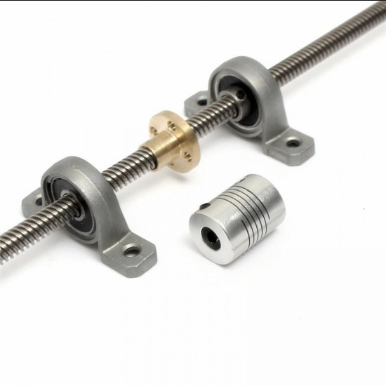 400MM Trapezoidal Lead Screw 8MM Thread 2MM Pitch with Copper Nut