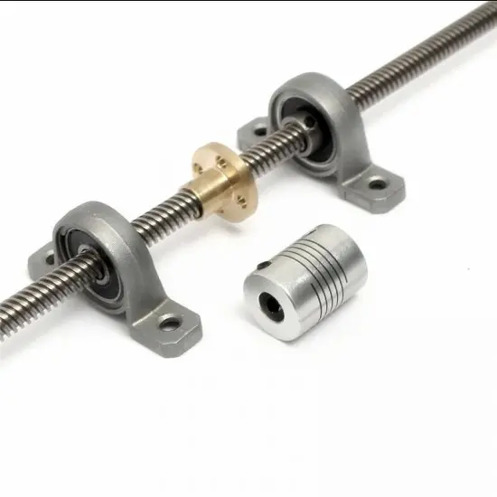400MM Trapezoidal Lead Screw 8MM Thread 2MM Pitch with Copper Nut
