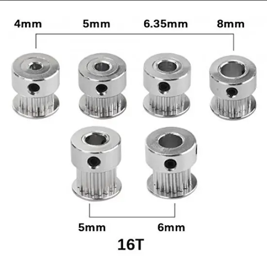 Aluminum GT2 Timing Pulley 20 Tooth 6.35mm Bore For 6mm Belt
