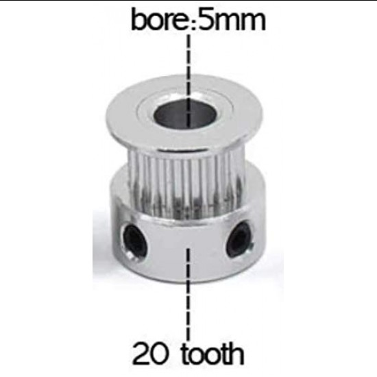GT2 Timing Pulley 20 Tooth 5mm Bore for 6 mm Belt