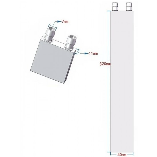 Water Cooling Head Water Cooling Plate 40*320mm