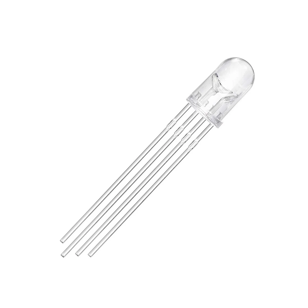 5mm Round RGB LED 4Pin Through Hole Water Clear (Common Cathode)
