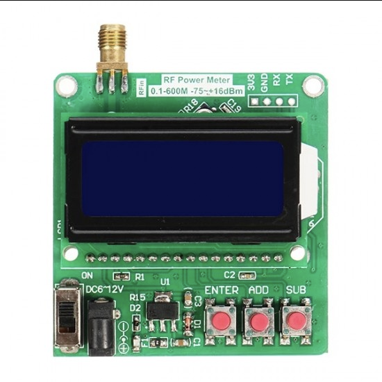 Digital Radio Frequency Power Meter -75~+16dBm Power Attenuation Can Be Set Ultra Small LCD