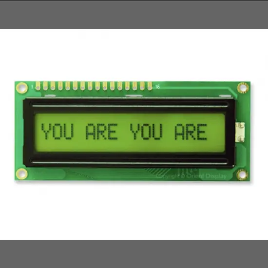 16x1 LCD Display - Green Backlight