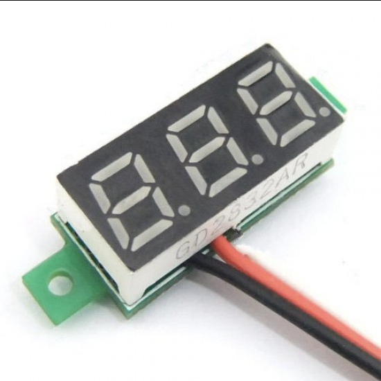 0.72 cm (0.28 inch) 0-100V Three Wire DC Voltmeter Red