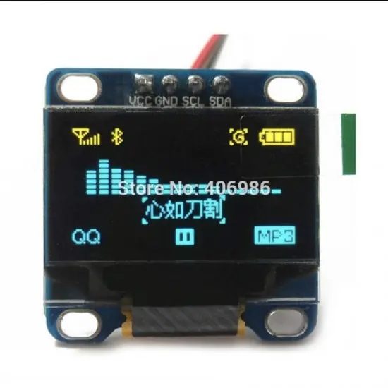 0.96 inch OLED Display Module Yellow-Blue 128X64 - 4 Pin