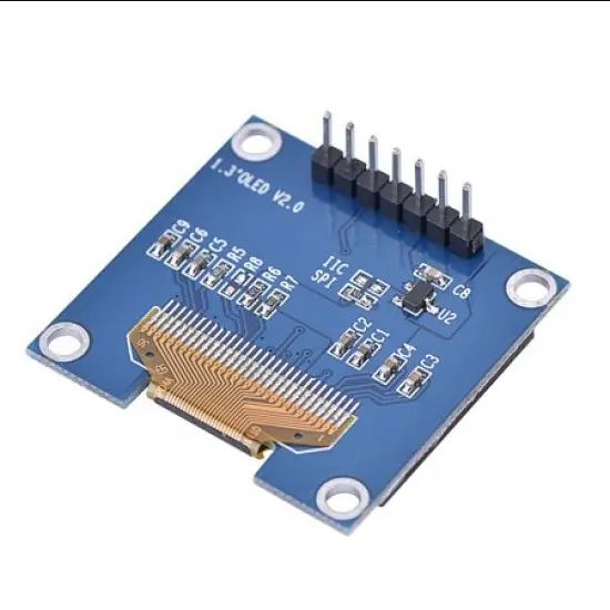 1.3 Inch OLED Blue Display Module 128x64 SPI Interface - 7 Pin