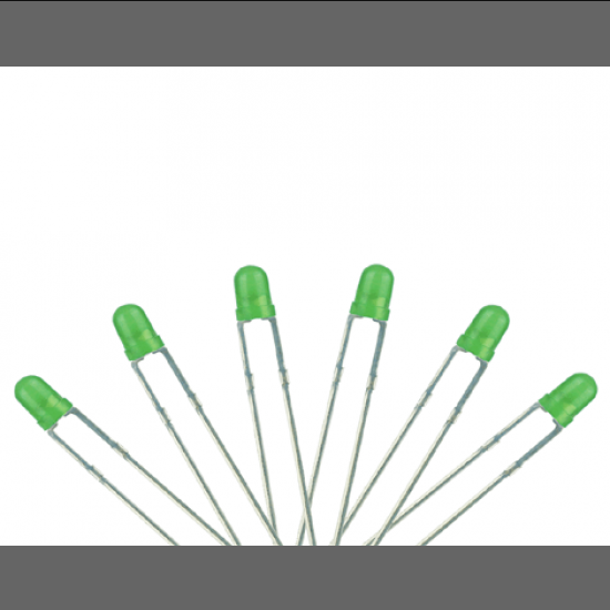 3mm Green LED Diffused (Pack of 10)