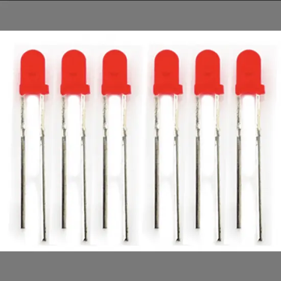 3mm Red LED Diffused (Pack of 10)