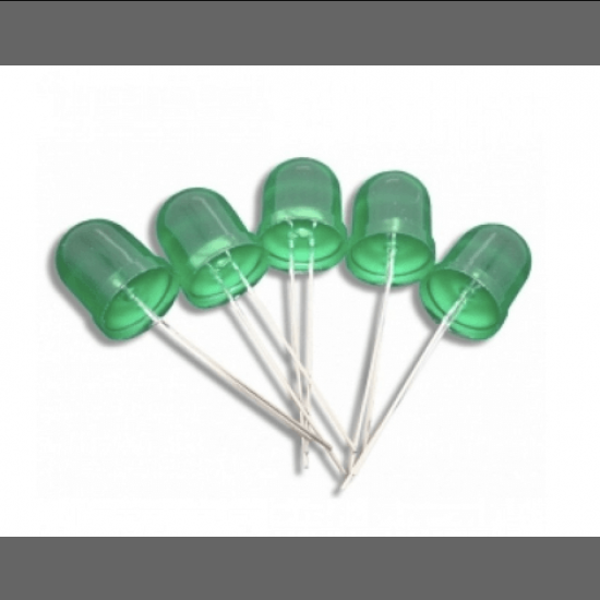 Green LED Light 10 mm - 5 units