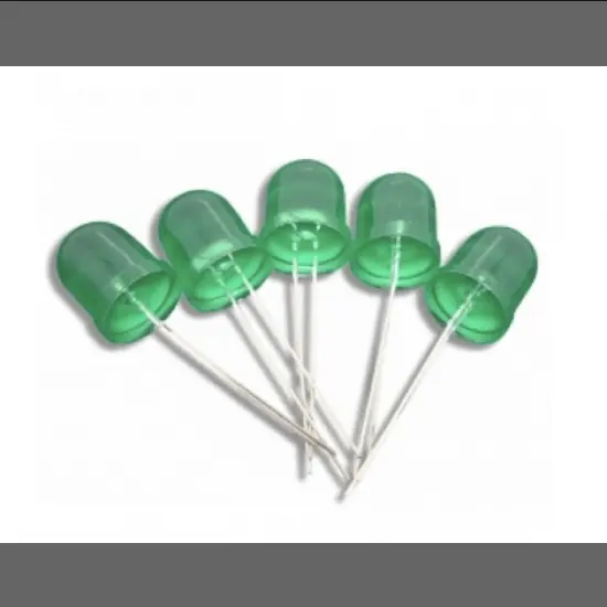 Green LED Light 10 mm - 5 units