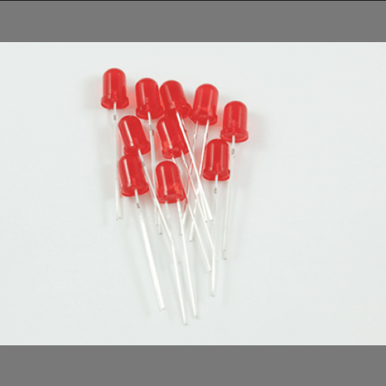 Red LED 10 mm - 5 units