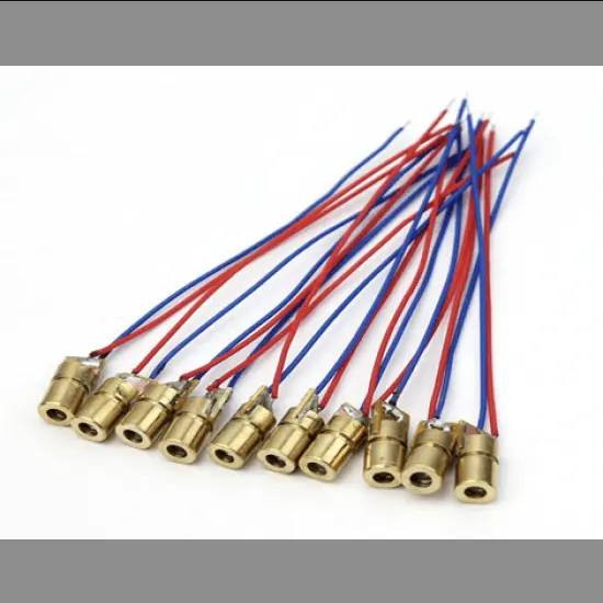 650nm 6mm 5mW 5V Red Laser Diode with Copper Housing (Pack of 2)