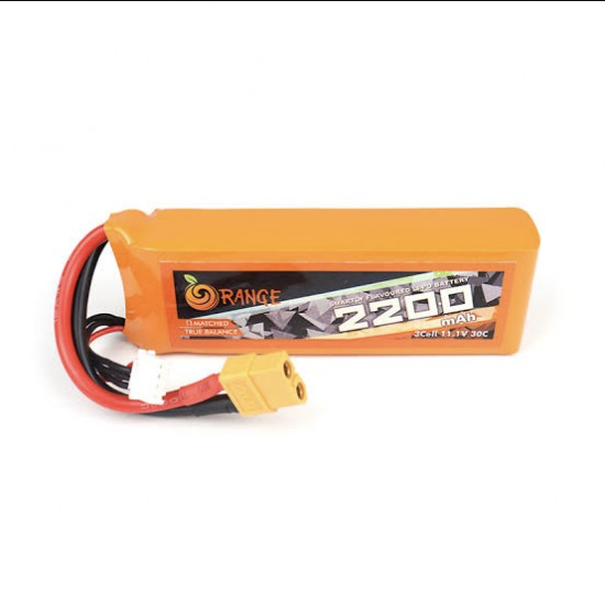 2200mAh 3S 30C/60C (11.1 V) Orange Lithium Polymer Battery Pack (LiPo)