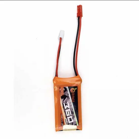 360 mAh 1S 30C/60C (3.7V) Orange Lithium Polymer Battery Pack (LiPo)