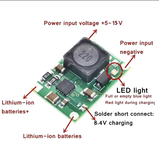 TP5100 2A Lithium Ion 18650 Battery Charger Module