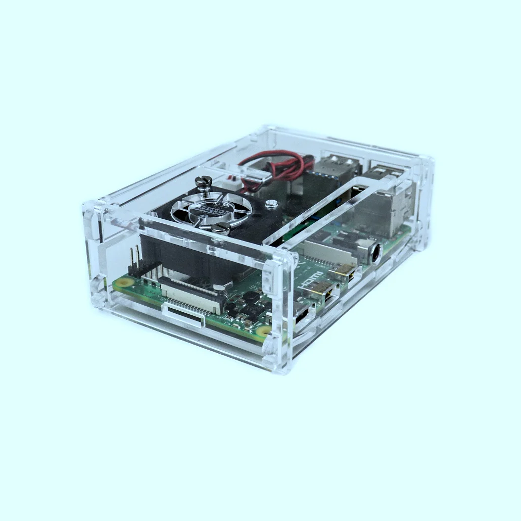 Acrylic Case for Raspberry PI 4 Model B with Cooling Fan Slot