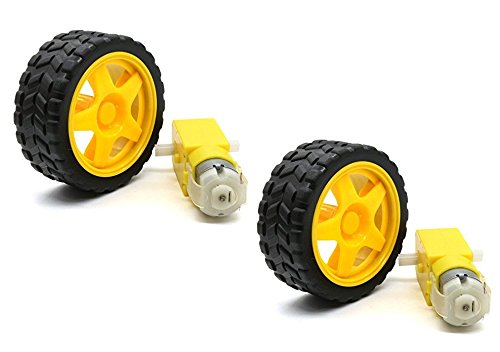 ROBOT WHEEL WITH DUAL SHAFT BO MOTOR - 2 SET