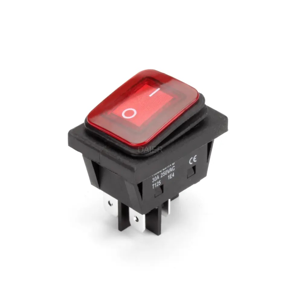 KCD2-201NW Illuminated Waterproof Rocker Switch 4-Pin (ON-OFF)