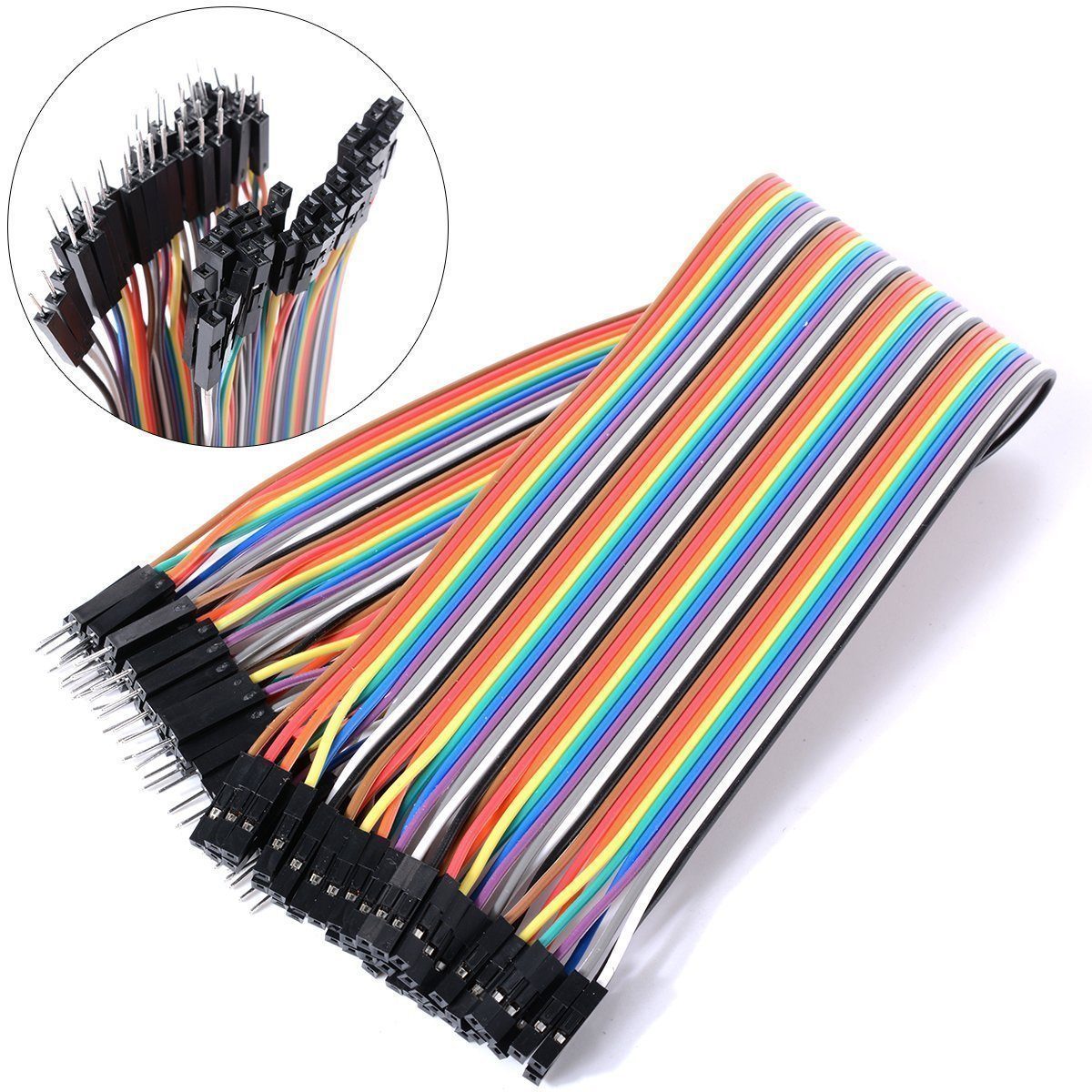 Male to Female Breadboard Jumper Cable 20CM – 40 Pcs