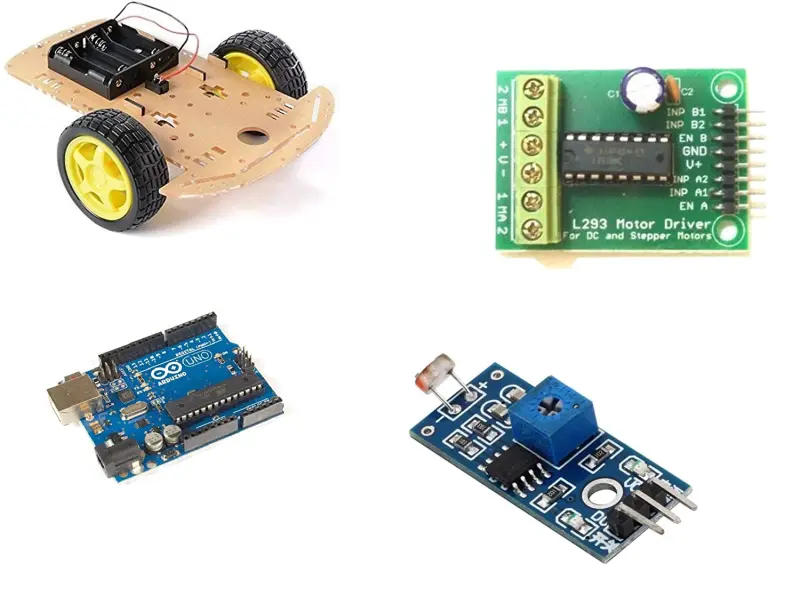 ARDUINO UNO COMPATIBLE LIGHT DEPENDENT ROBOT DIY KIT