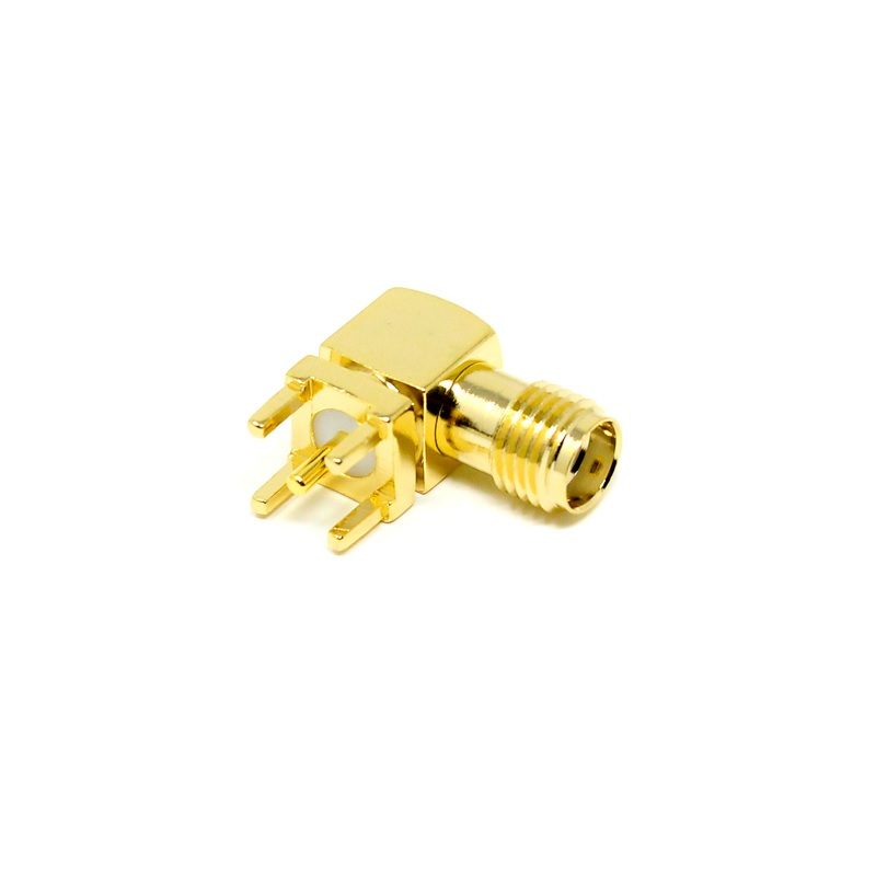 SMA Female Connector Right Angle Through-Hole for PCB Mount
