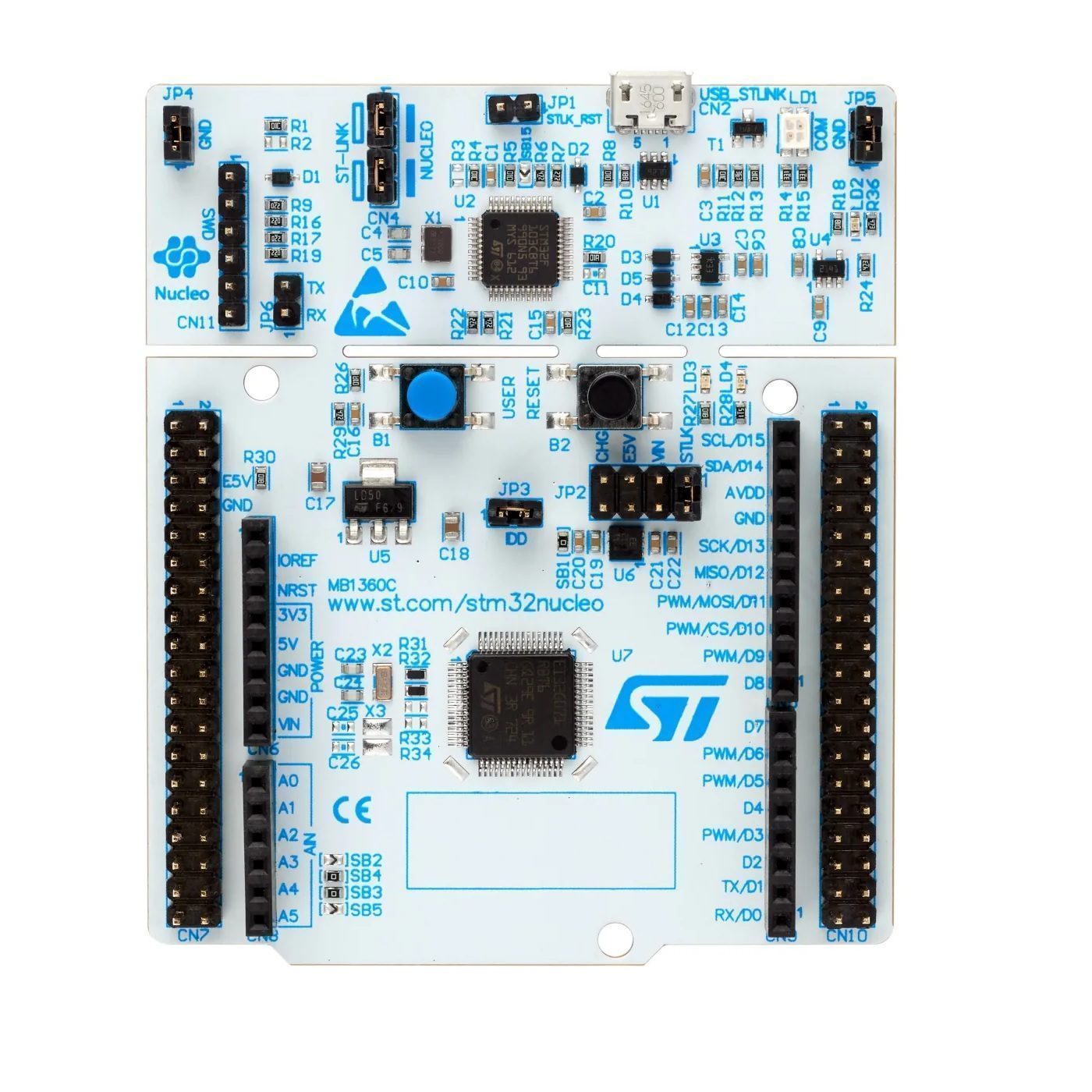 STMICROELECTRONICS NUCLEO-G071RB – STM32 Nucleo-64 STM32G071RB Development Board, Arduino/ST Morpho Connectivity