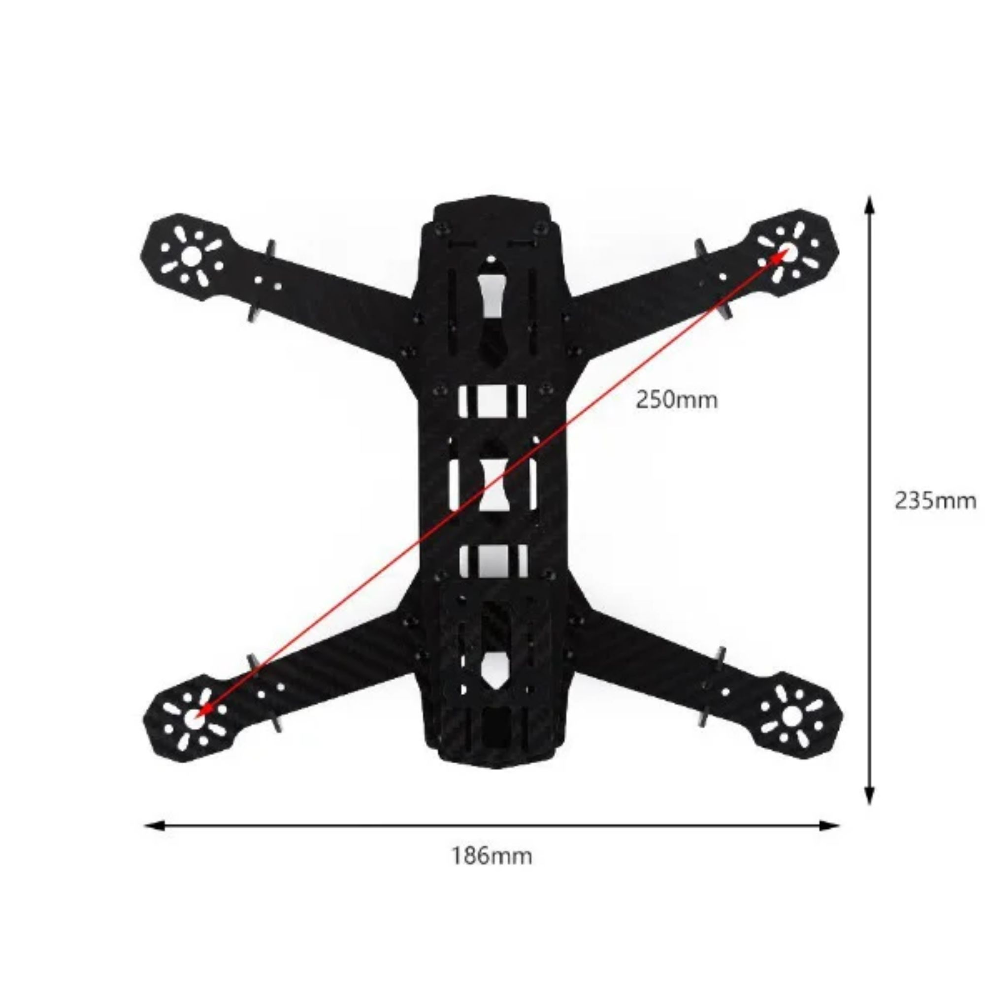 ZMR250 / QAV250 250 mm Glass Fiber Mini Quadcopter Frame - Image 4