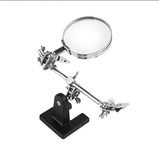 Multipurpose Precision Welding Soldering Machine Iron Stand with Magnifying Glass ( Helping Hands)